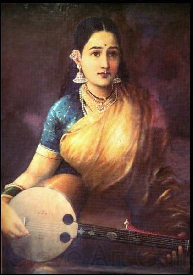Raja Ravi Varma Lady with Swarbat Norge oil painting art
